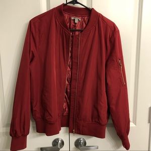 Red bomber jacket